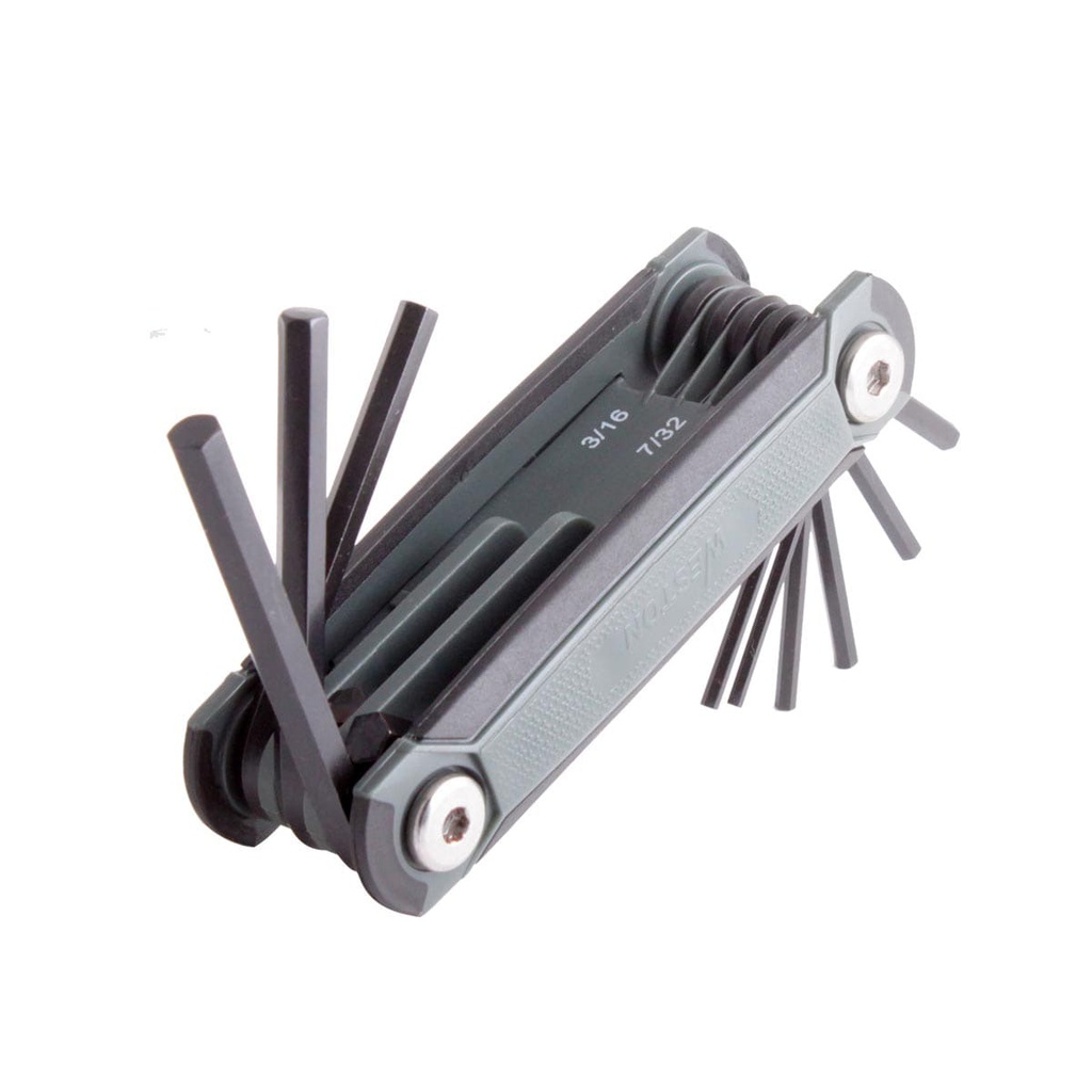 JUEGO 9 LLAVES NAVAJA 5/64&quot;-1/4&quot; HEX CRV  (PRECIO X PZA - EMPAQUE C/1 PZA)