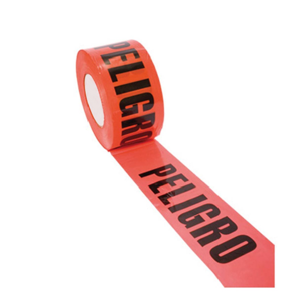 CINTA ROJA LEYENDA PELIGRO (EMPAQUE C/5 PZAS - PRECIO X PIEZA)