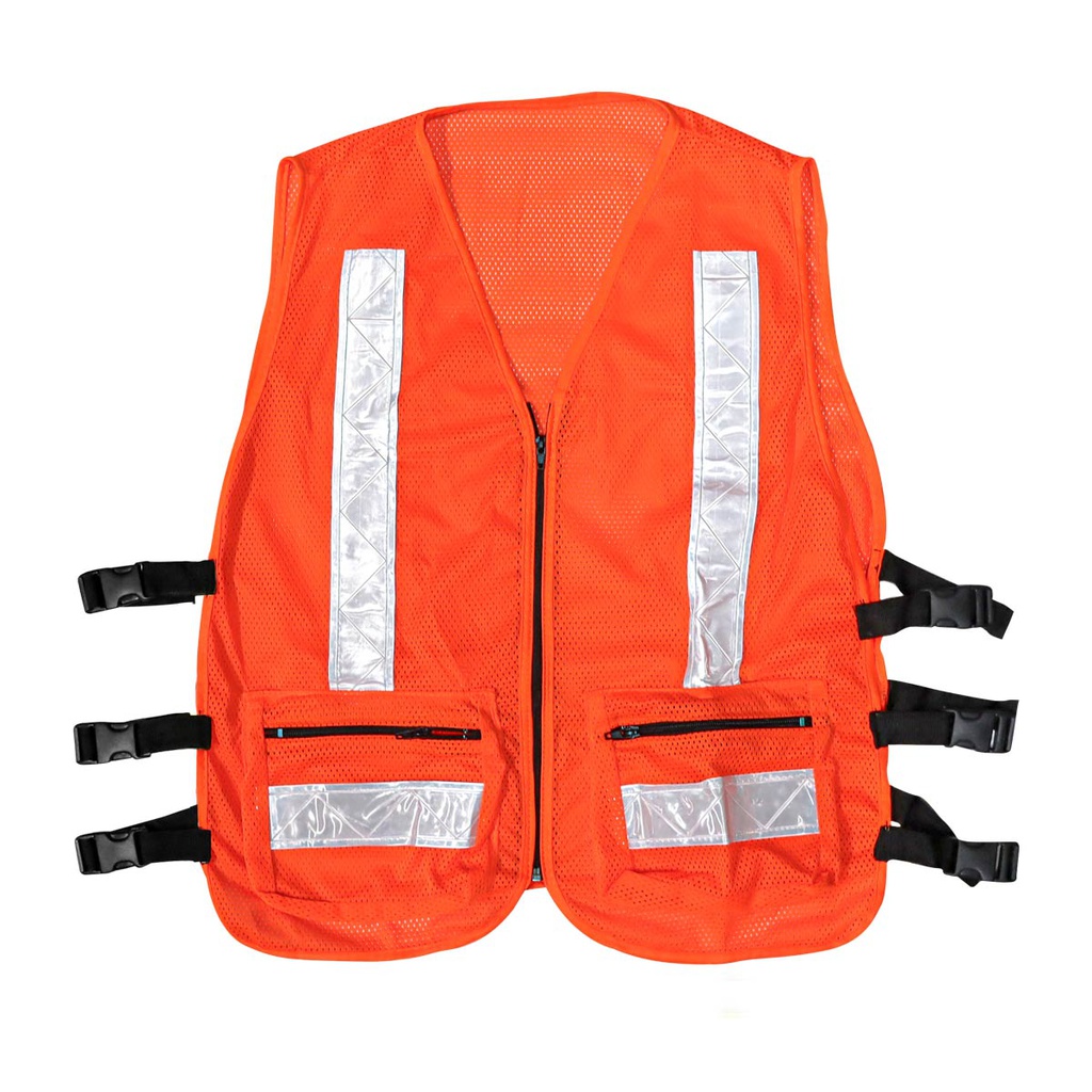 CHALECO MALLA ALTA VISIBILIDAD DE POLIESTER Y REFLEJANTE DE 2&quot; NARANJA - UNITALLA