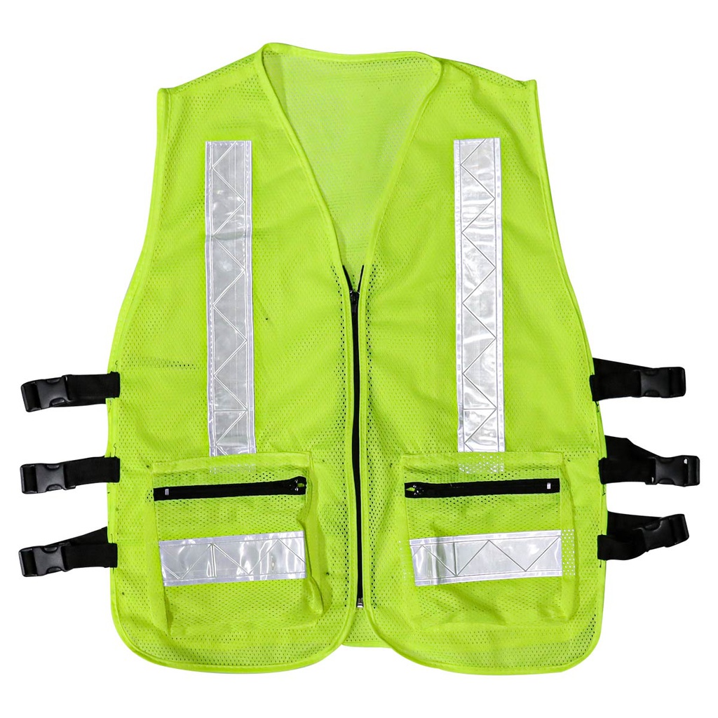 CHALECO MALLA ALTA VISIBILIDAD DE POLIESTER Y REFLEJANTE DE 2" VERDE - UNITALLA