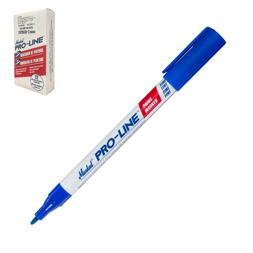 MARCADOR PUNTO FINO PROLINE AZUL (CAJA C/12 - PRECIO X PZA)