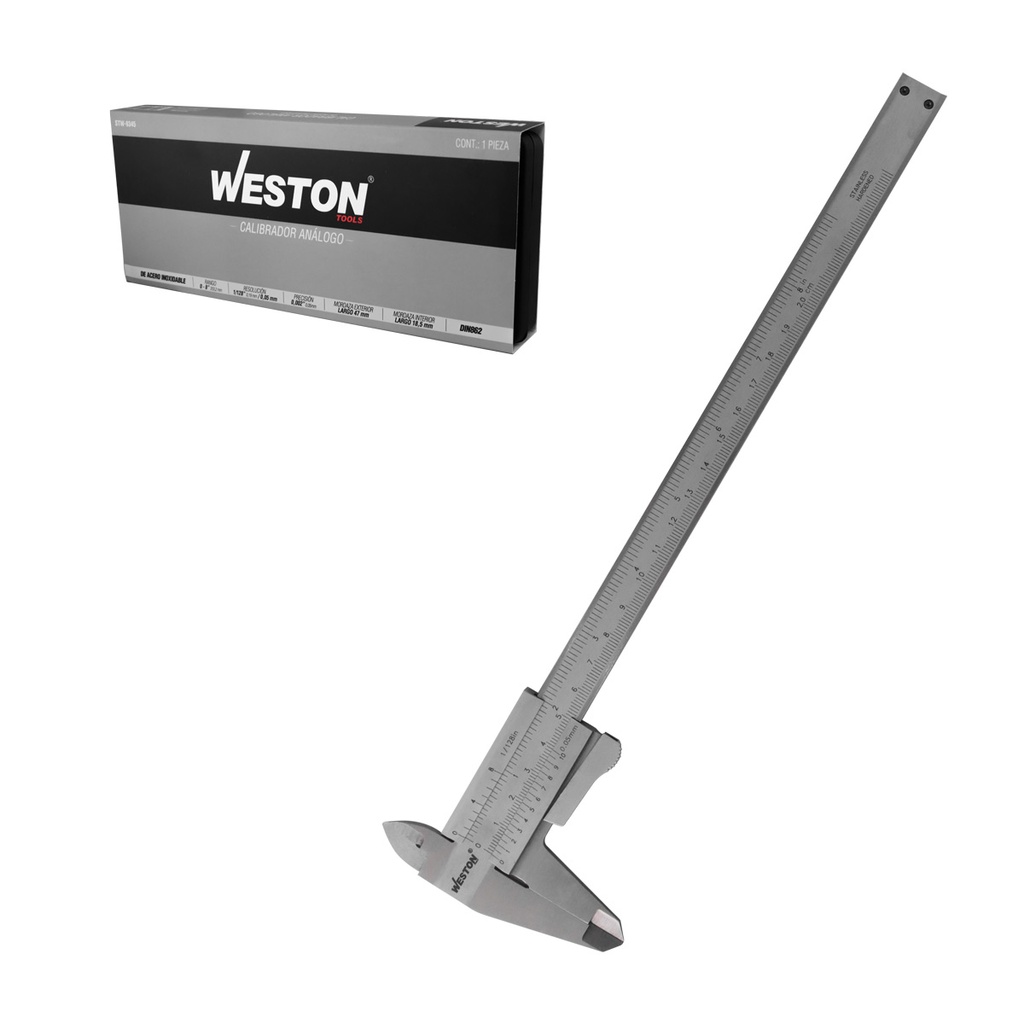 CALIBRADOR VERNIER ACERO INOX. 8&quot;