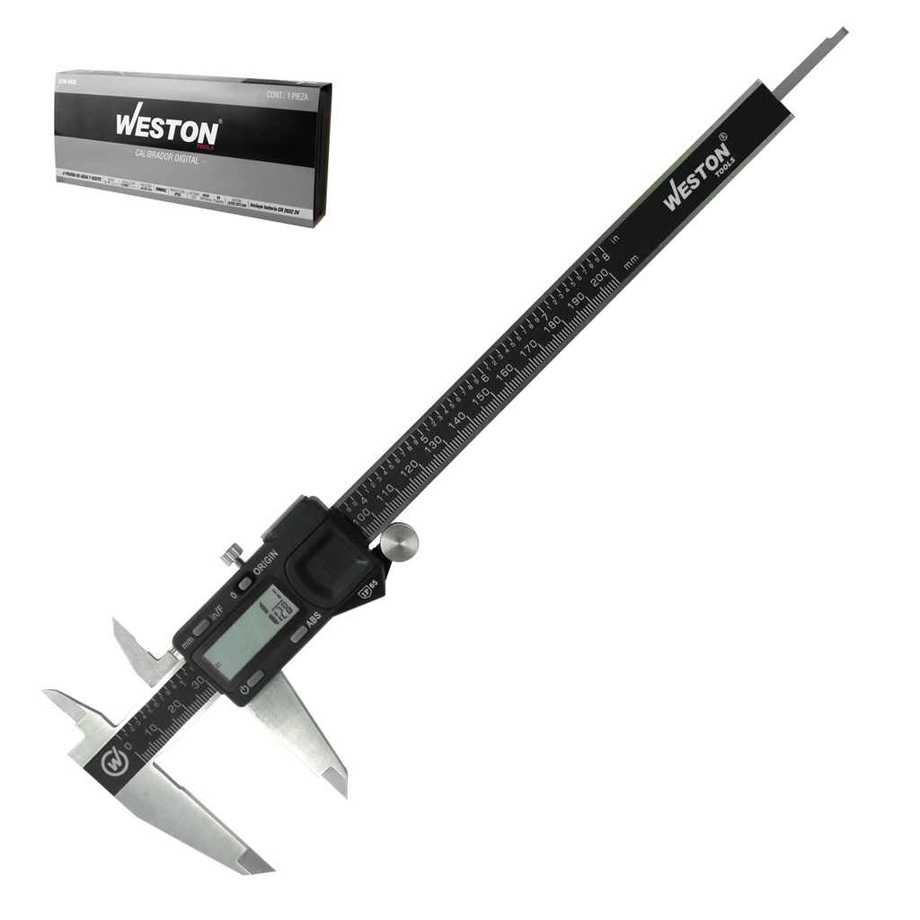CALIBRADOR DIGITAL ACERO INOX. A PRUEBA D AGUA IP65 8&quot;