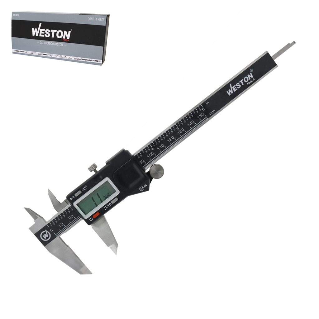 CALIBRADOR DIGITAL IP54 A PRUEBA DE AGUA 6&quot; MM/PULGADAS / SALIDA DE DATOS