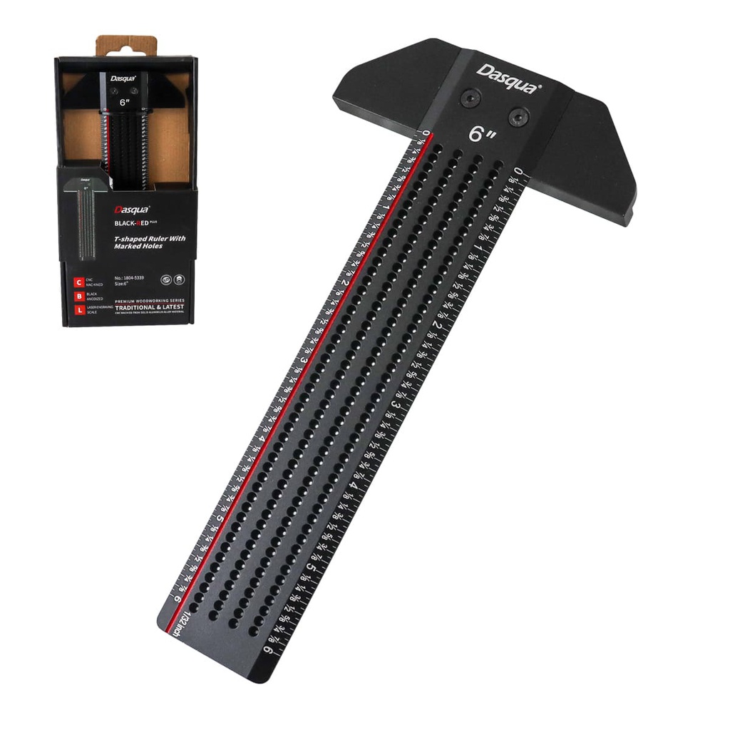 REGLA DE ALUMINO EN FORMA DE T CON AGUJEROS PARA MARCADO 6"