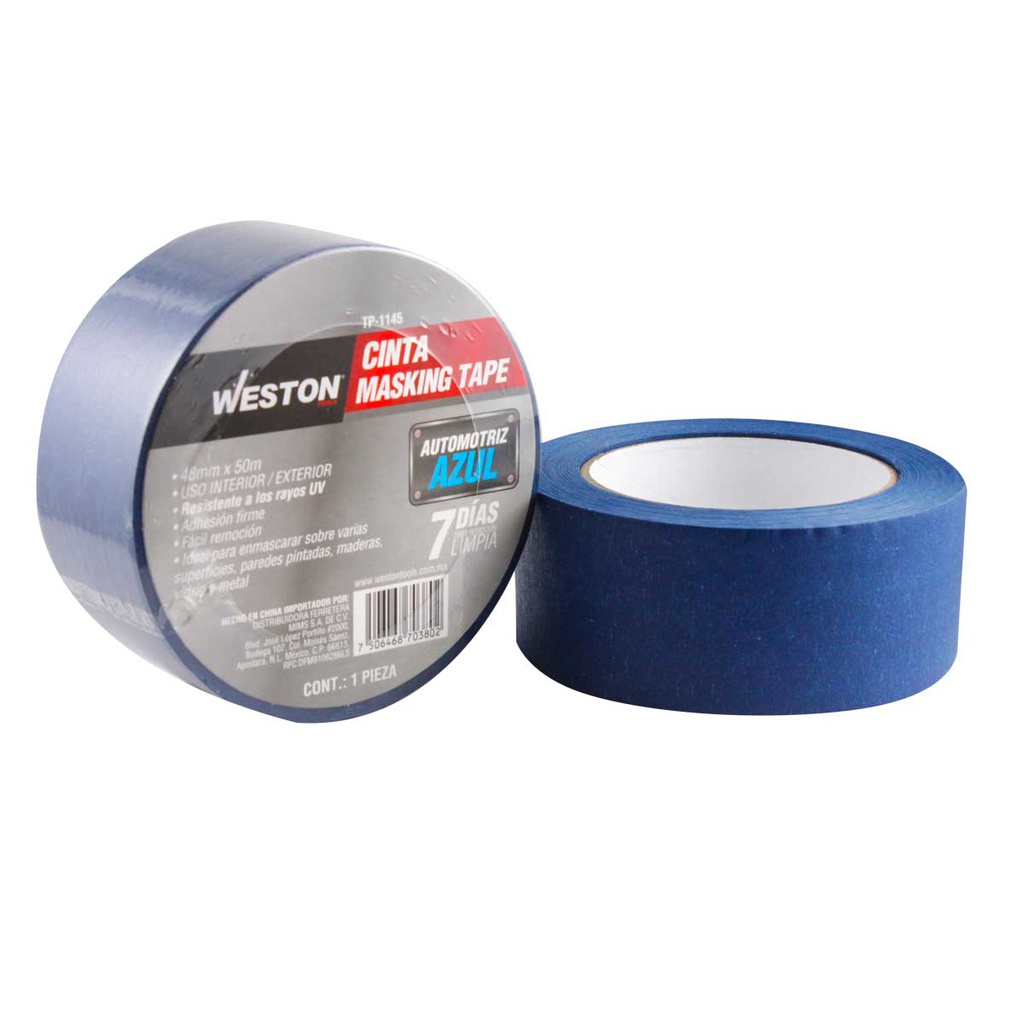 CINTA MASKING TAPE AZUL 7 DIAS  MM x 50M            