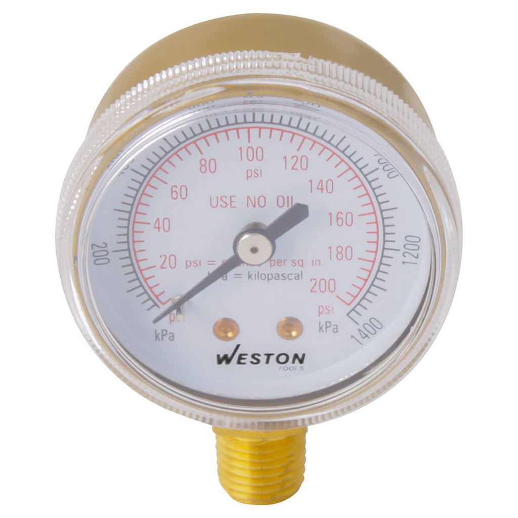 MANOM. D/ACETIL. 2 3/4" 1/4" NPT 30PSI/200KPA