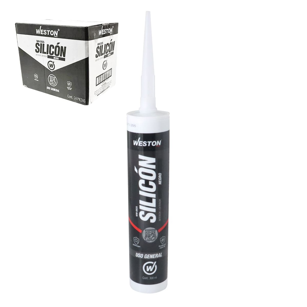 SILICON NEGRO USO GENERAL CARTUCHO 300ml