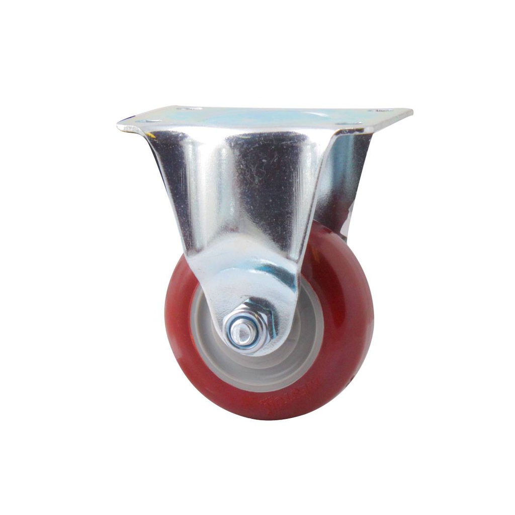 RODAJA MARRON PU FIJA 4X1-1/4&quot;