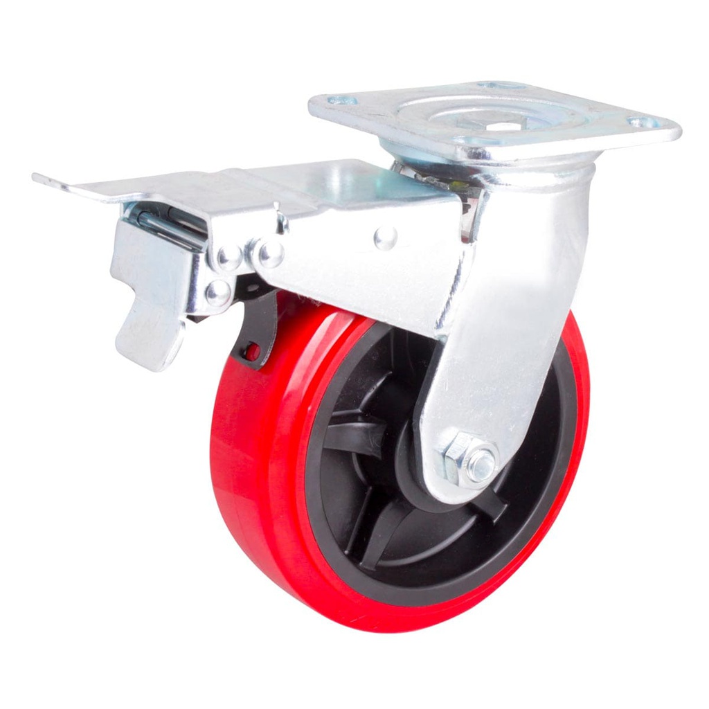 RODAJA PU C/PP GIRA. C/FRENO TOTAL 6 X 2"