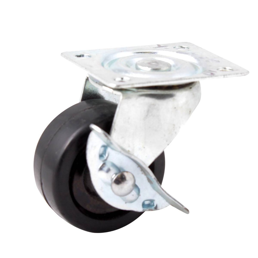 RODAJA DE HULE GIRA. C/FRENO 40X17MM (Precio x pieza - Empaque c/4 pzas)