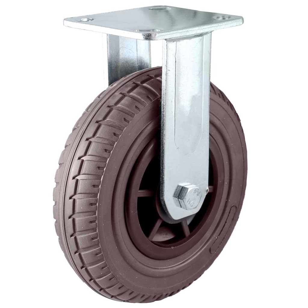RODAJA DE HULE CAFE USO RUDO FIJA 8&quot; (200X50MM)