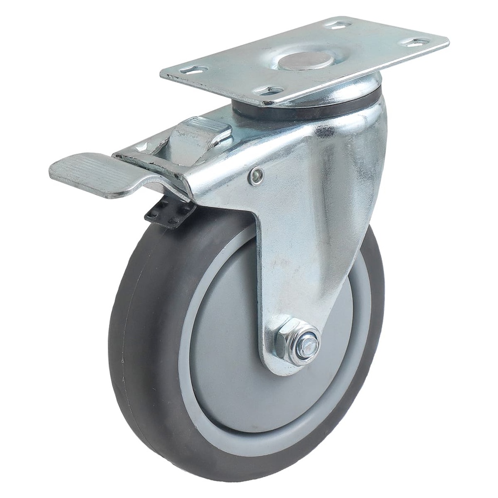 RODAJA DE TPR CON PP GIRATORIA CON FRENO 5X1-1/4"