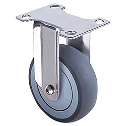 RODAJA TPR HORQUILLA DE A. INOX. USO MEDIO FIJA 3'' x 1-1/4''