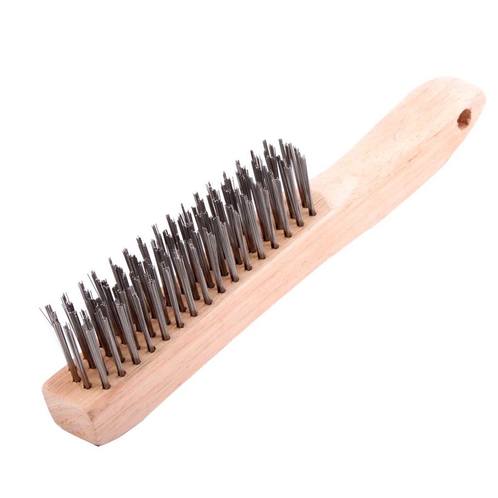 CEPILLO C/MANGO MADERA 4X16 PINCELES A. INOXIDABLE 0.014"
