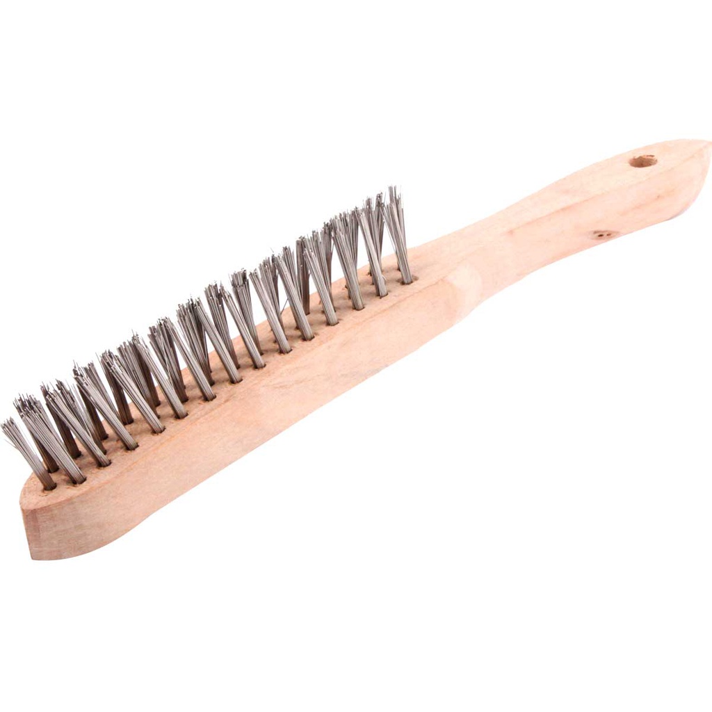 CEPILLO C/MANGO MADERA 3X14 PINCELES FORMA V A. INOXIDABLE .014"