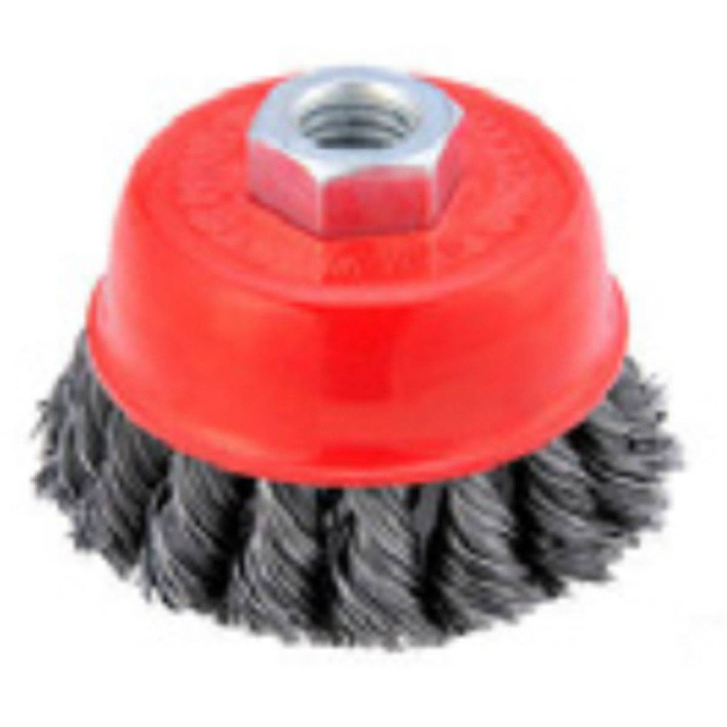 CEPILLO  TIPO COPA TRENZADA SIN ARO 5"ENT 5/8-11 A. AL CARBON .020"