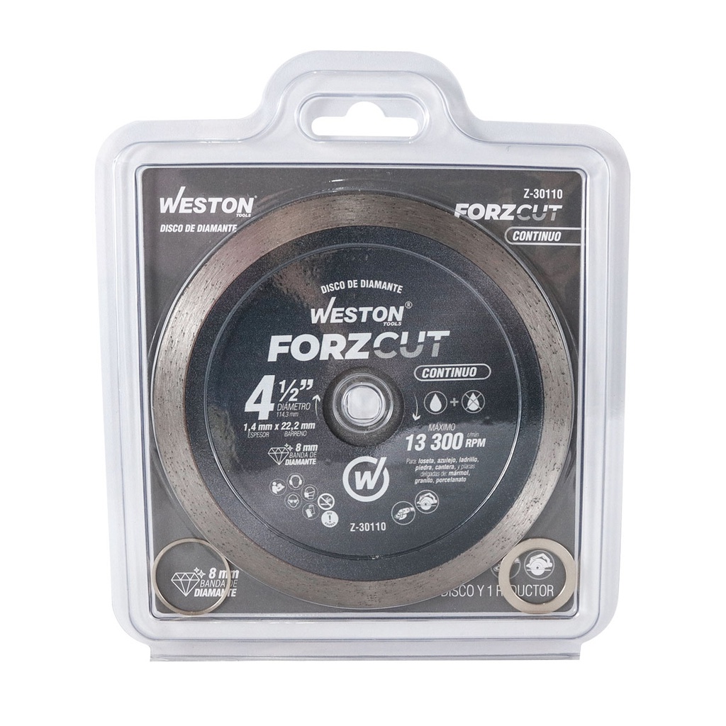 DISCO DE DIAMANTE RIN CONTINUO 4-1/2&quot; FORZCUT
