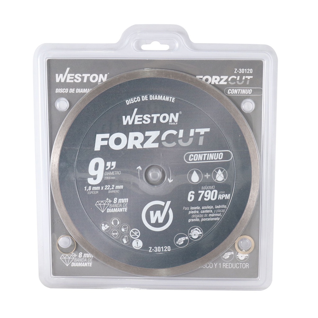 DISCO DE DIAMANTE RIN CONTINUO 9&quot; FORZCUT