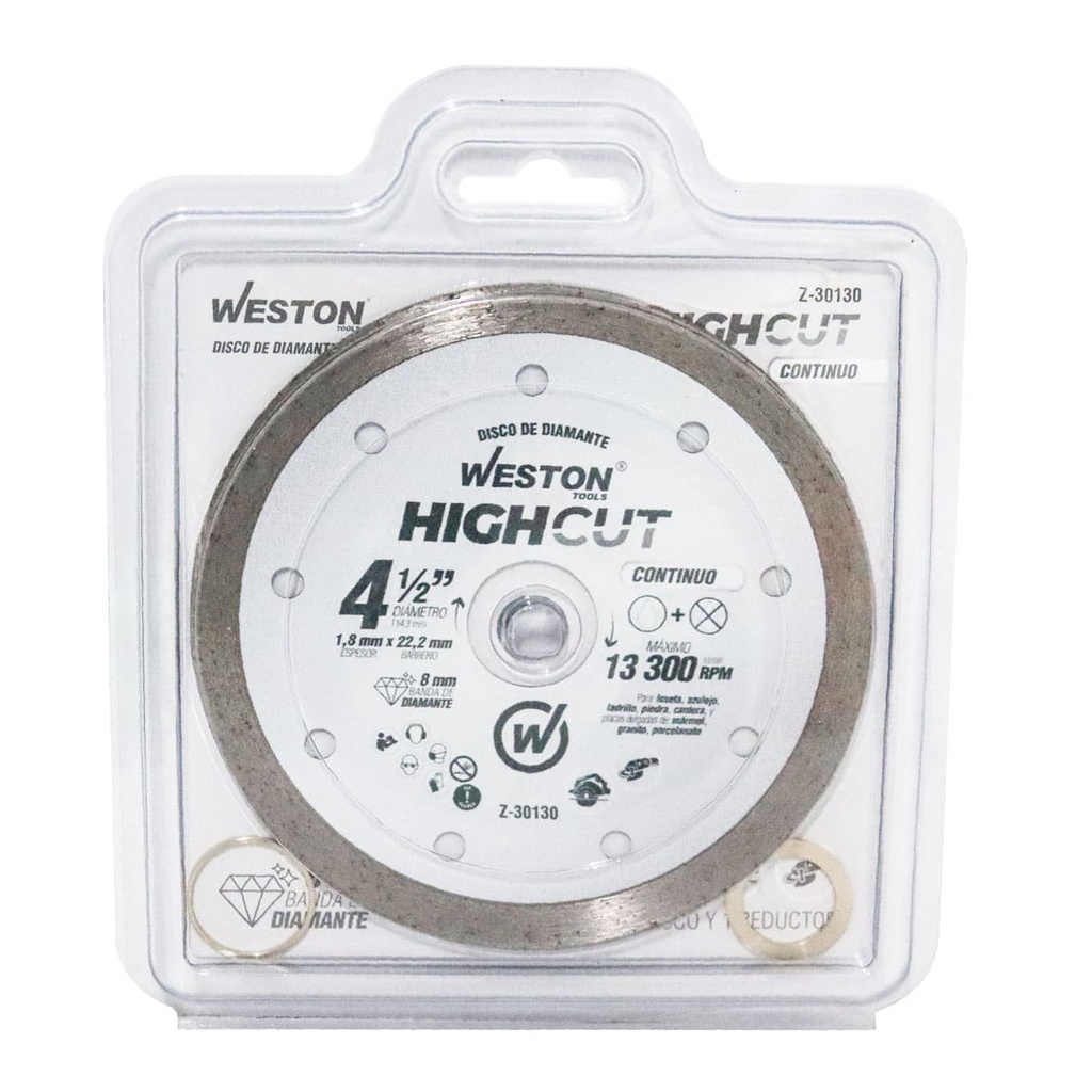 DISCO DE DIAMANTE RIN CONTINUO 4-1/2&quot; HIGHCUT