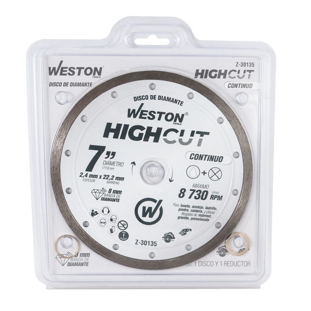 DISCO DE DIAMANTE RIN CONTINUO 7" HIGHCUT