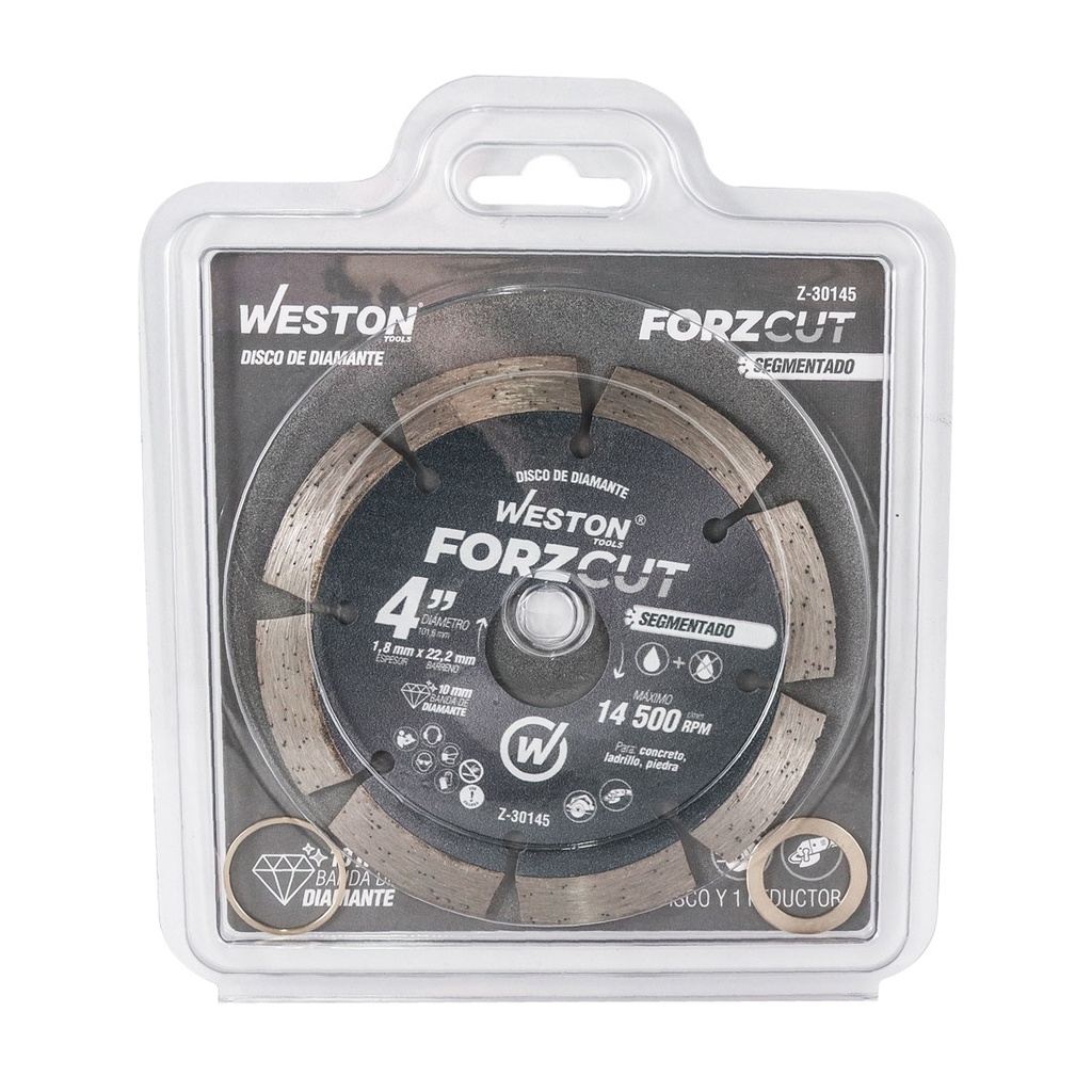 DISCO DE DIAMANTE RIN SEGMENTADO 4&quot; FORZCUT