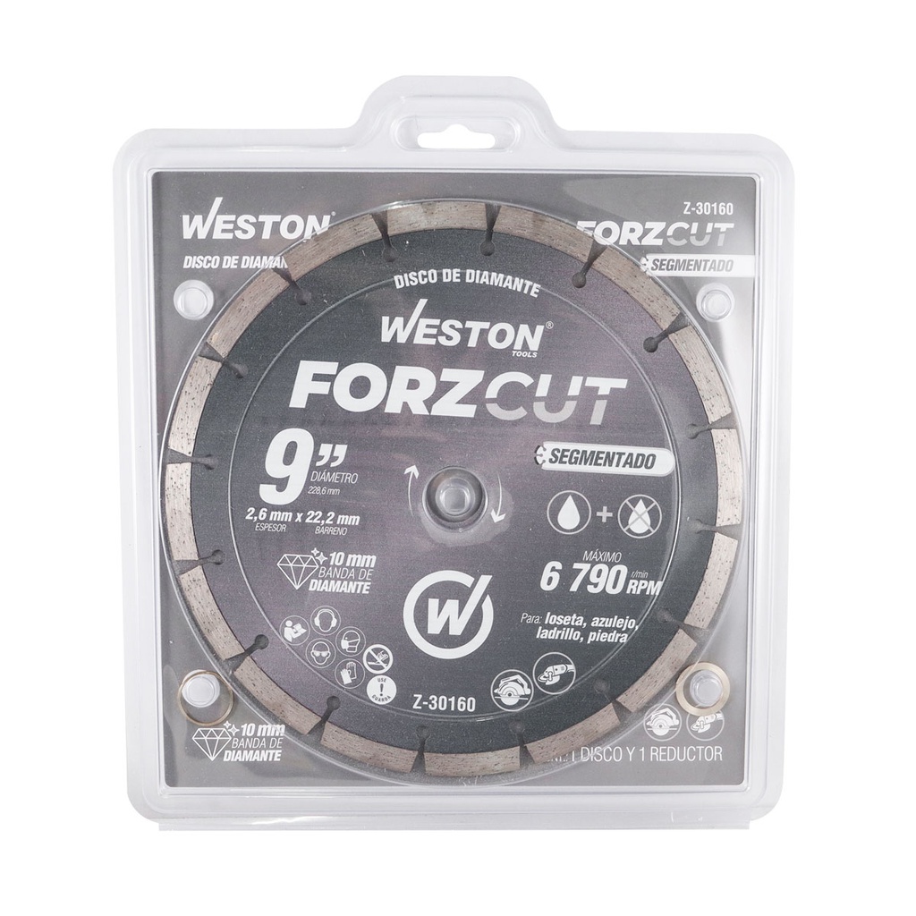 DISCO DE DIAMANTE RIN SEGMENTADO 9&quot; FORZCUT