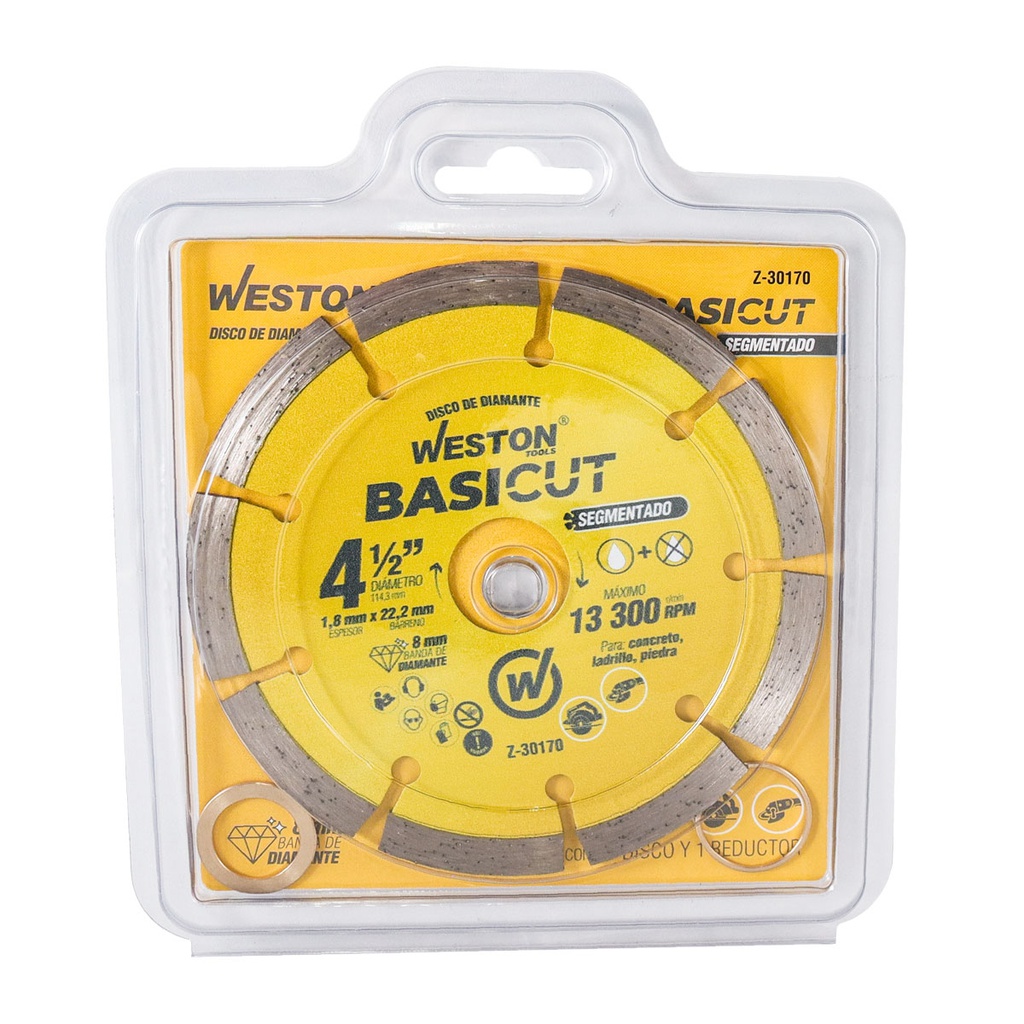 DISCO DE DIAMANTE RIN SEGMENTADO 4-1/2" BASICUT