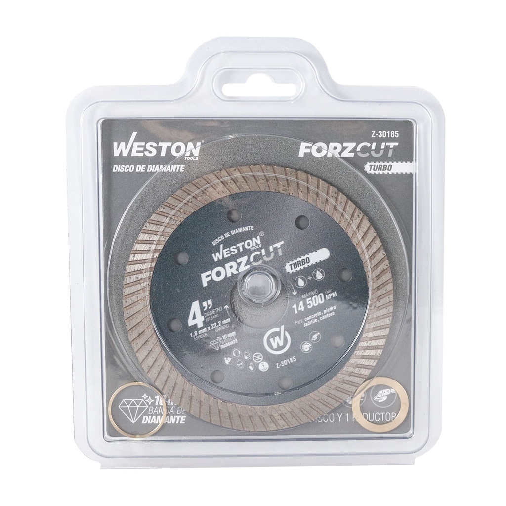 DISCO DE DIAMANTE RIN TURBO 4&quot; FORZCUT