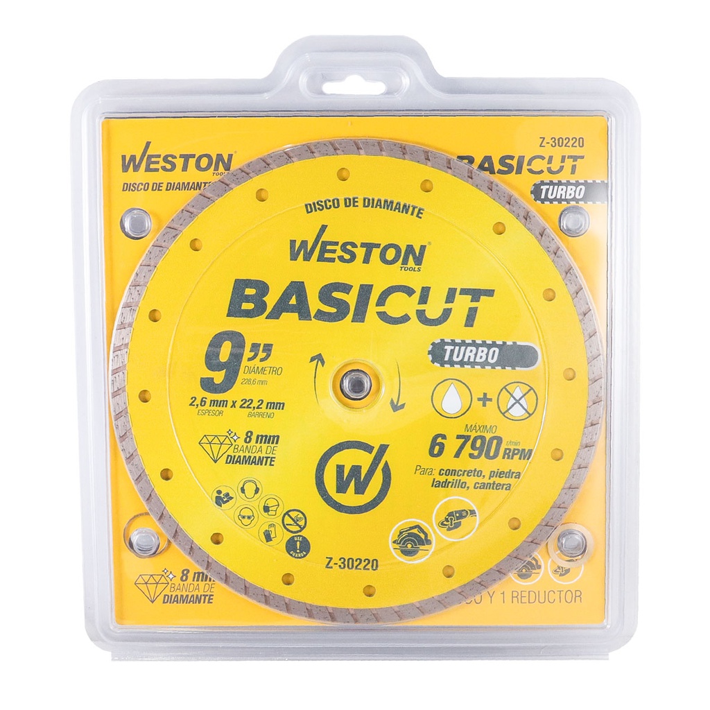 DISCO DE DIAMANTE RIN TURBO 9&quot; BASICUT
