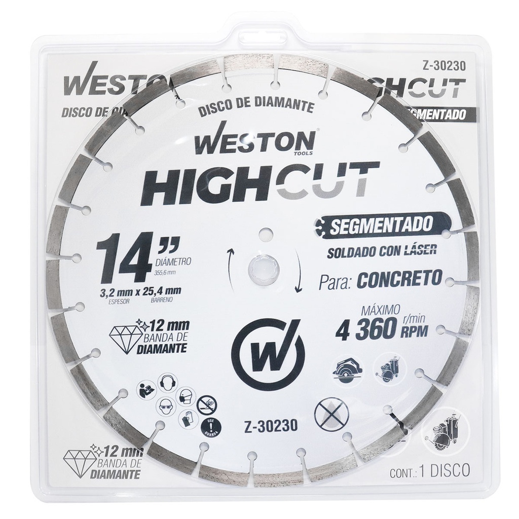 DISCO DE DIAMANTE RIN SEGMENTADO 14&quot; 12/17