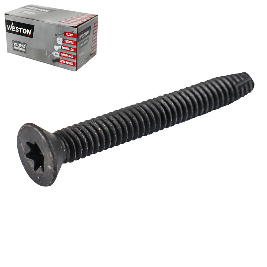 TORNILLO  C.PLANA TORX T/F NEGRO 1/4X4 (Precio x Caja - Caja c/200 pzas)