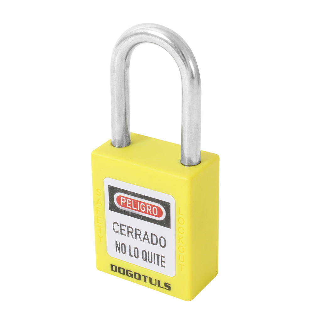 CANDADO PLASTICO BLOQUEO AMARILLO 38X44