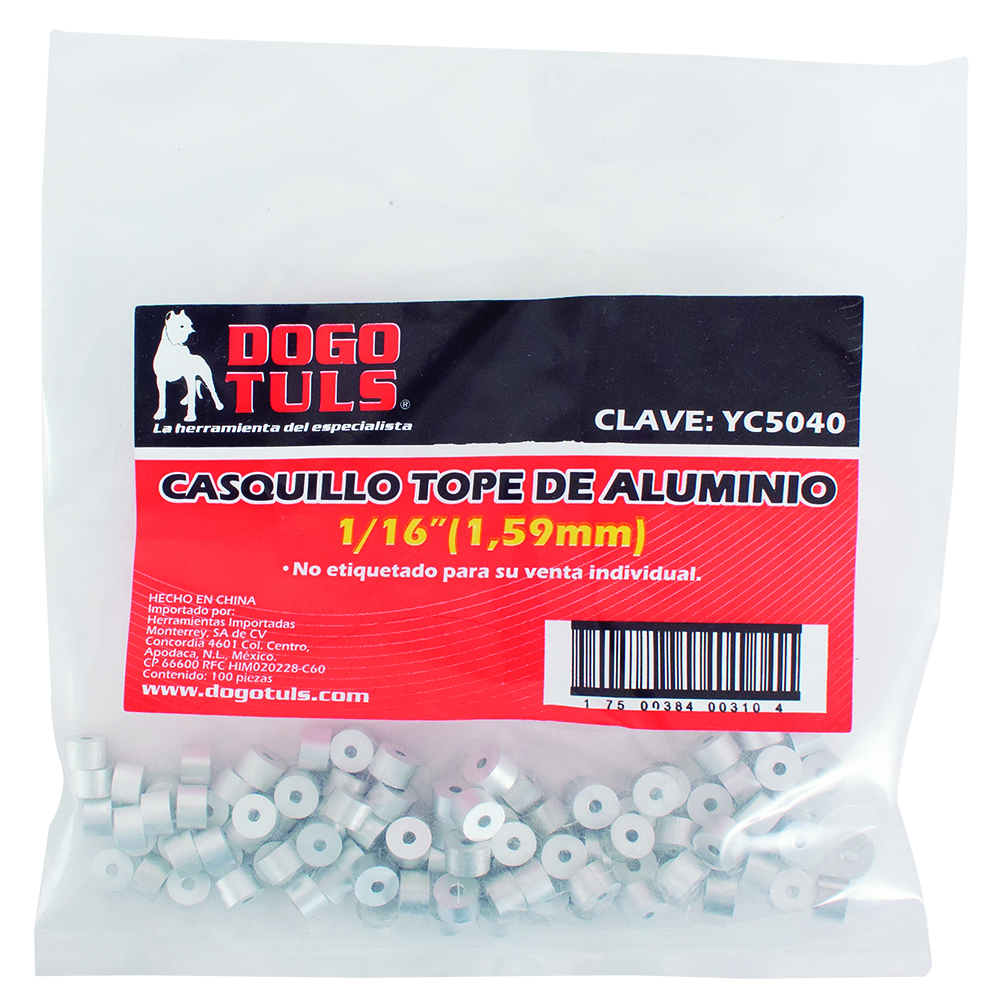 CASQUILLO TOPE 1/16&quot; ALUMINIO