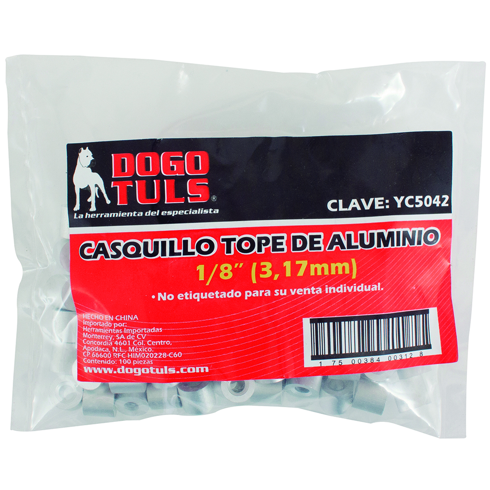 CASQUILLO TOPE 1/8" ALUMINIO