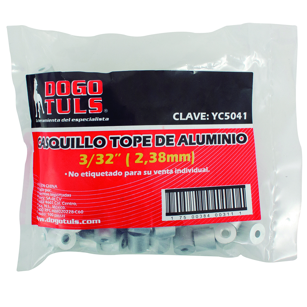 CASQUILLO TOPE 3/32&quot; ALUMINIO