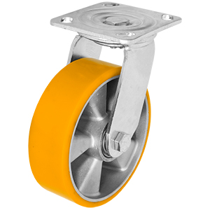 RODAJA ALUMINIO PU NARANJA GIRATORIA 6"