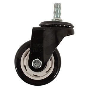 RODAJA PVC NEGRO ESPIGA ROSC 1/2 GIRA 3&quot;