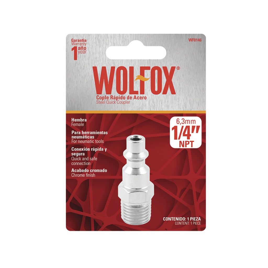 COPLE DE ACERO 1/4&quot; HEMBRA