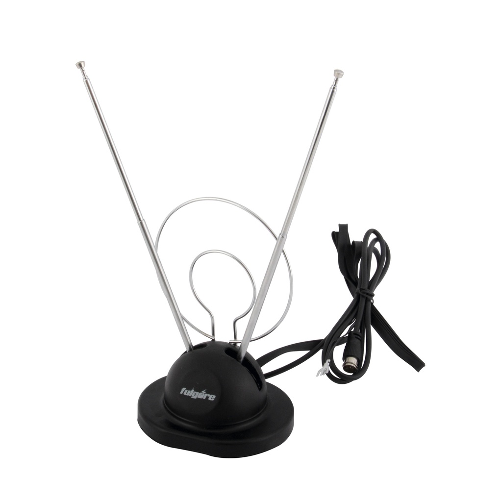 ANTENA DE CONEJO C/BASE ANILLODOBLE Y CABLE COAXIAL PLANO