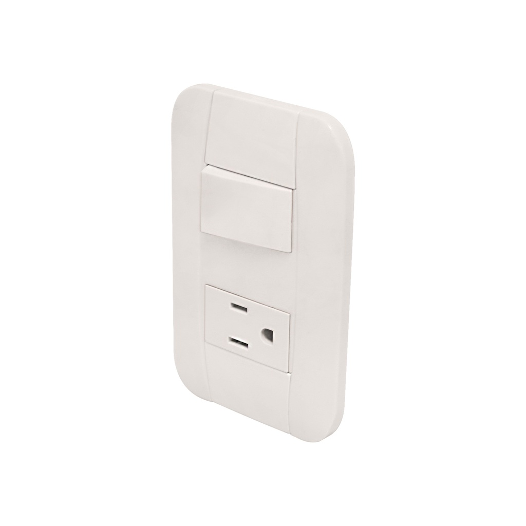 PLACA APAGADOR SENCILLO CONTACTO ATTERRIZADO CLASICA