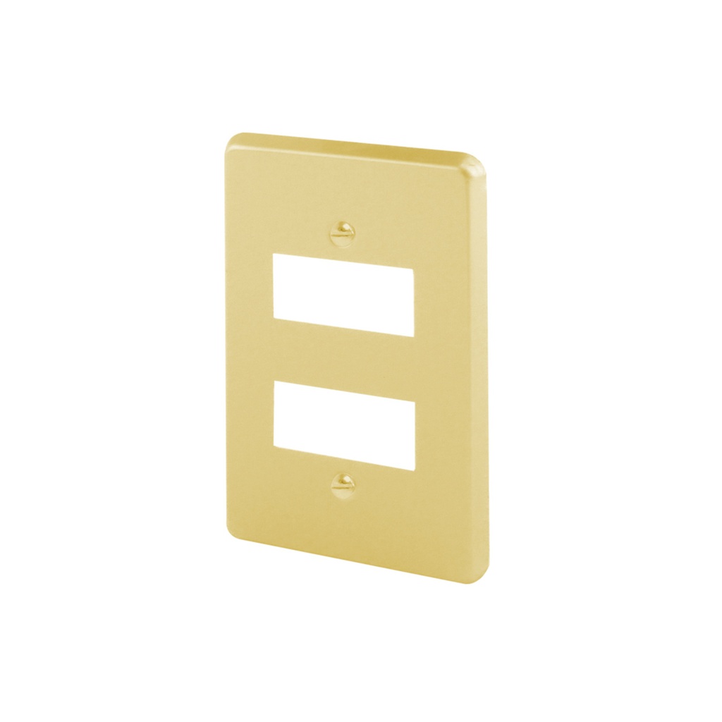 PLACA DE ALUMINIO P/ CONTACTOITALIANO DE 2 VENTANAS