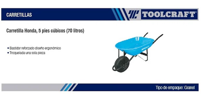 CARRETILLA HONDA 5PIES CUBICOSLLANTA NEUMATICA LIGERA