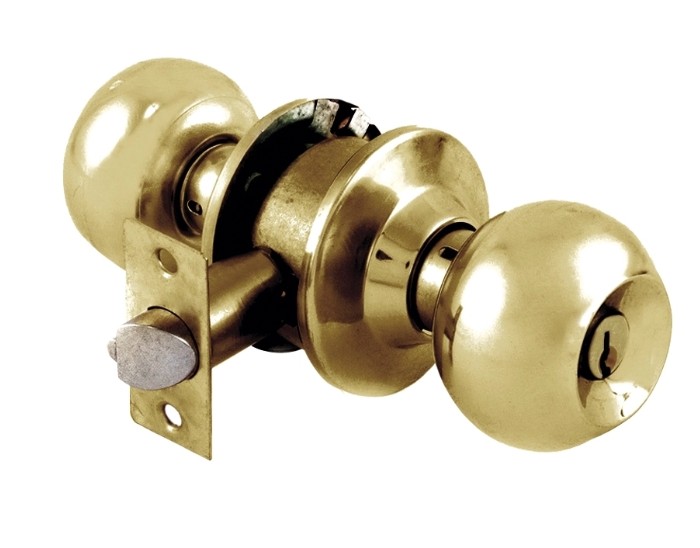 CERRADURA DE POMO BARI BAÑO LATON
