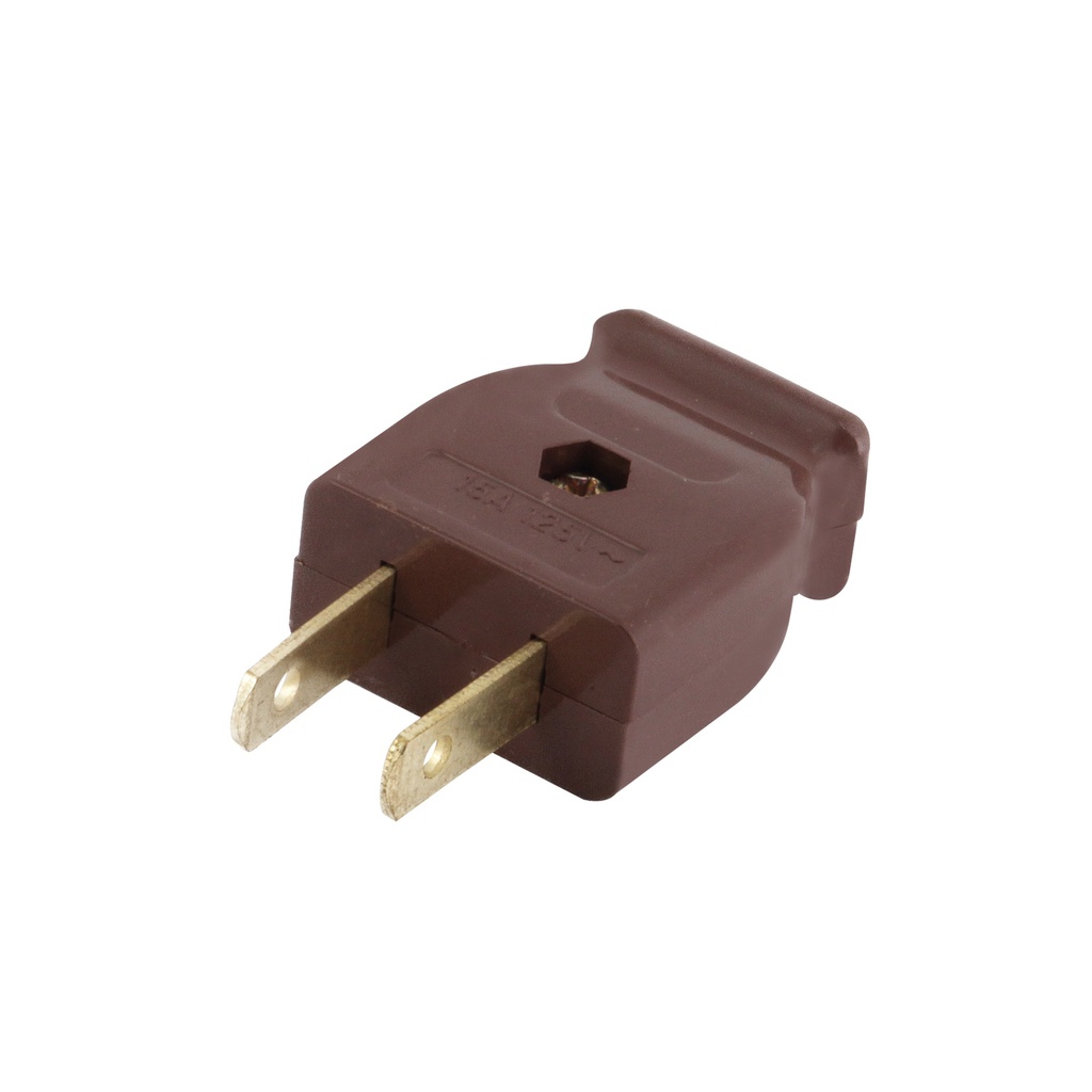 CLAVIJA DE PLASTICO PATA PLANA CAFE