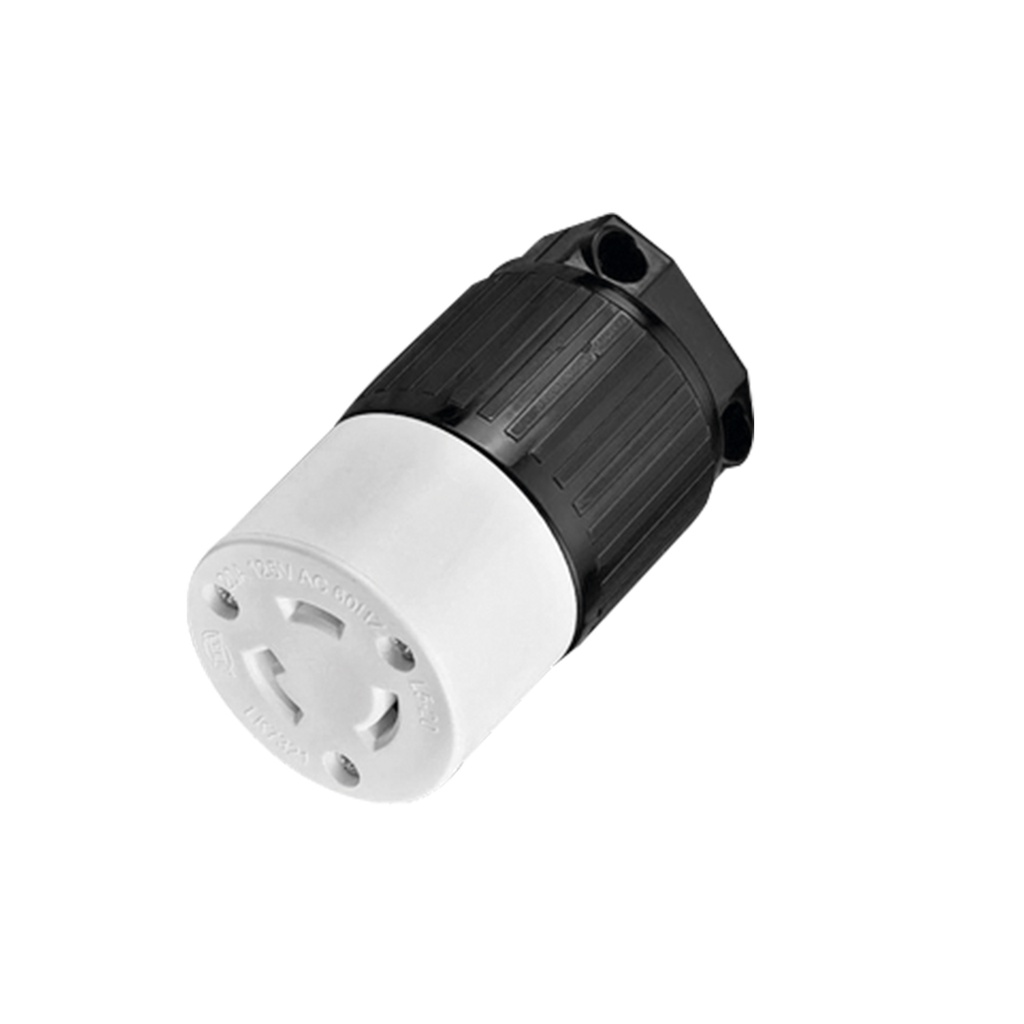CONTACTO EXTENSION SEGURIDAD MEDIA VUELTA 3P 15A 125V NYLON