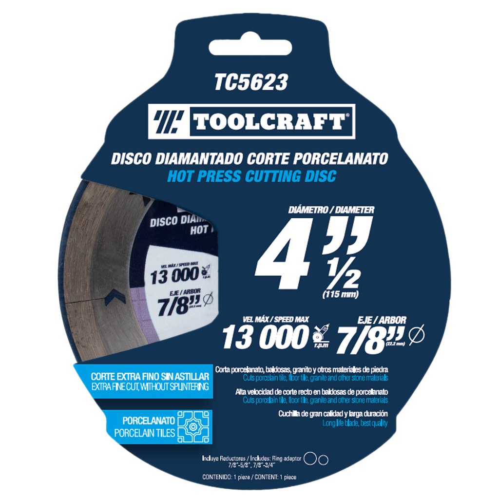 DISCO DIAMANTADO 4 1/2&quot; CORTE PORCELANATO