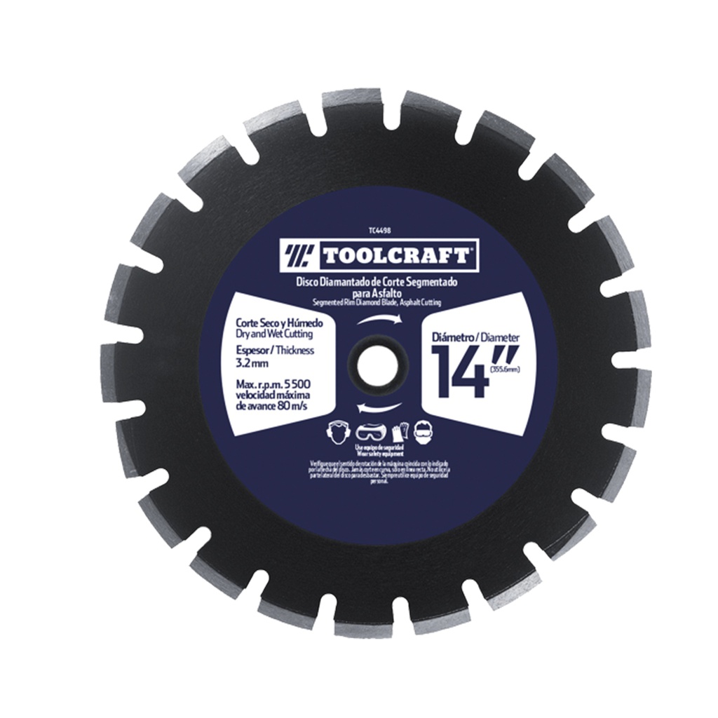 DISCO DIAMANTADO DE CORTE SEGMENTADO PARA ASFALTO 14"
