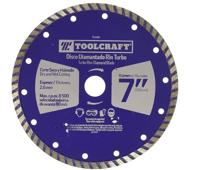 DISCO DIAMANTADO DE CORTE TURBO 7&quot;