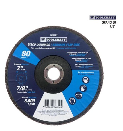 DISCO LAMINADO DE 7" GRANO80